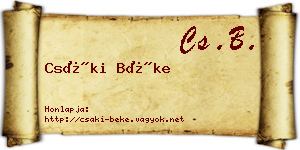 Csáki Béke névjegykártya